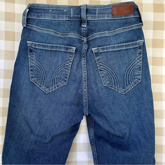 Hollister Women's Blue Denim Jeans Curvy High Rise Super Skinny Stretch Size 0 - Picture 5 of 6